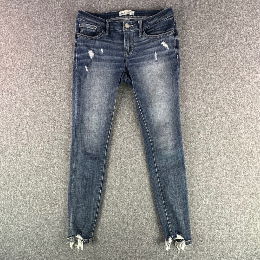 BKE Jeans Womens 26 Stella Blue Distressed Low Rise Ankle Skinny Denim